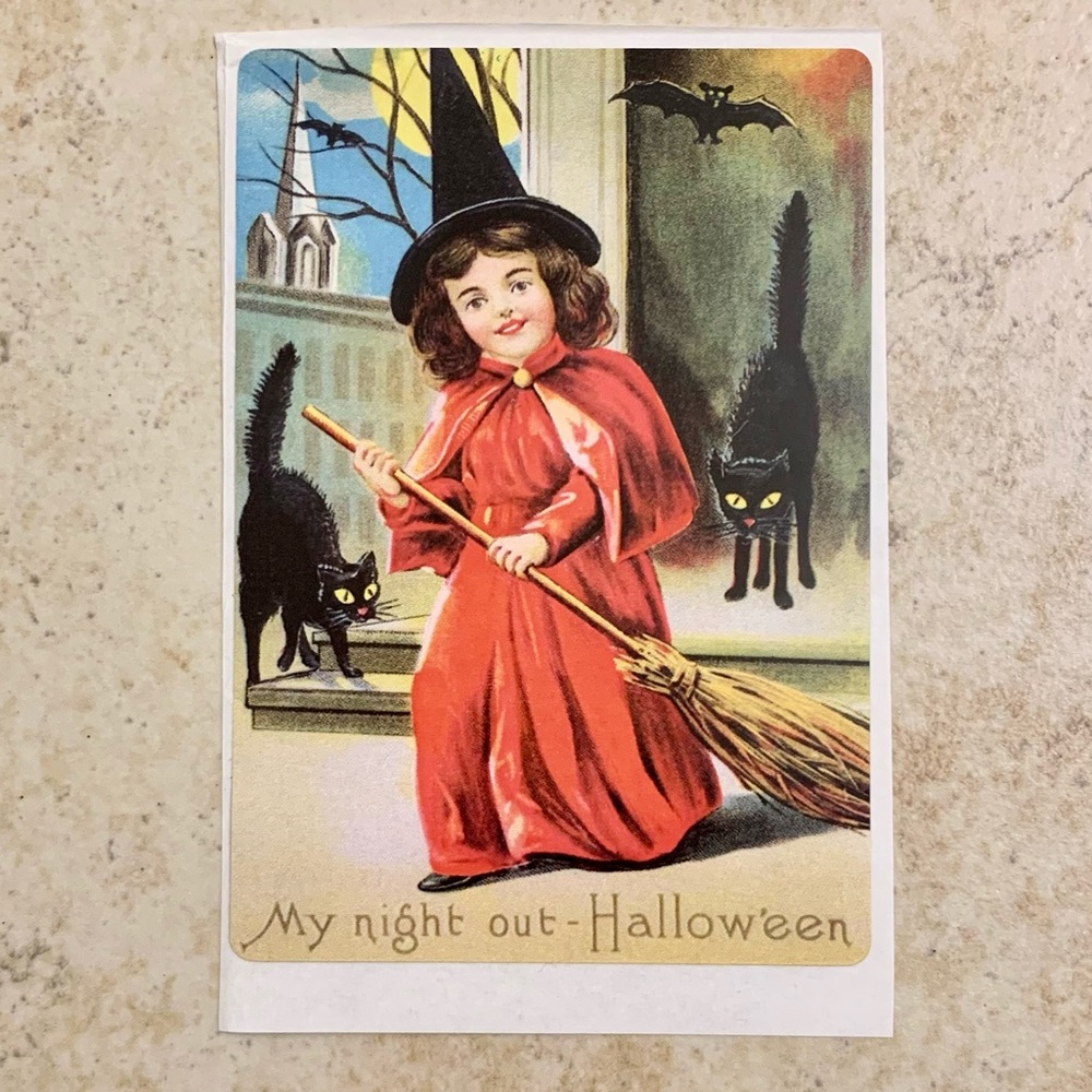 6/$12 🎃 Vintage Halloween Postcard Sticker